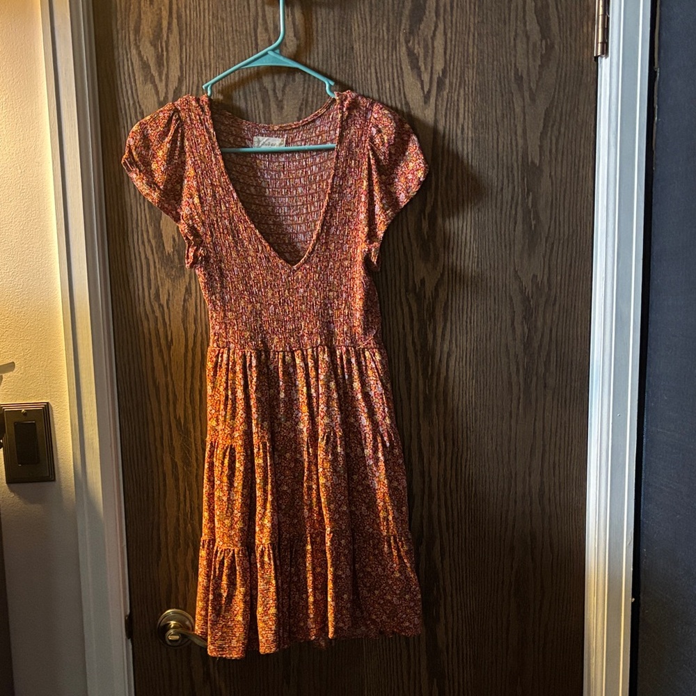 Altar'd State Red Floral Mini Dress